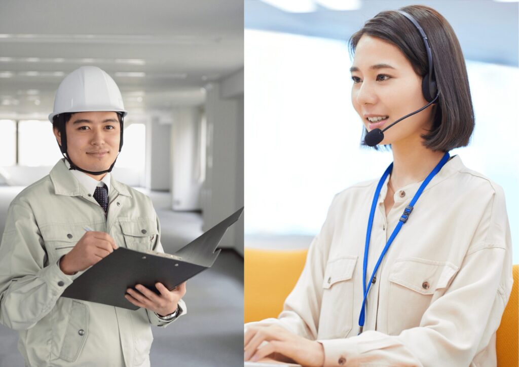 気になる点、問い合わせに答える従業員の画像